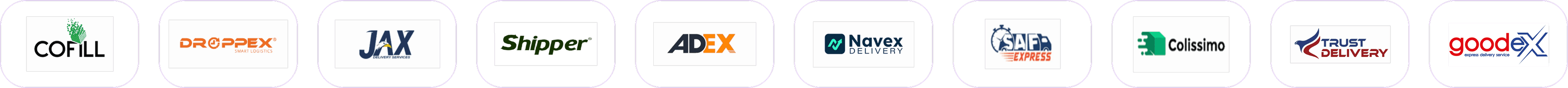 Logos of Tunisian delivery companies